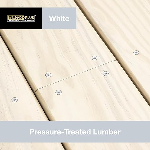 Deck Plus 1-5/8 Inch Epoxy Coated Exterior Wood and Fence Screws #8 x 1-5/8" Torx/Star Drive Included Coarse Thread, Outdoor Rust Resistant Decking Screw, White, 75 Pieces | 42667