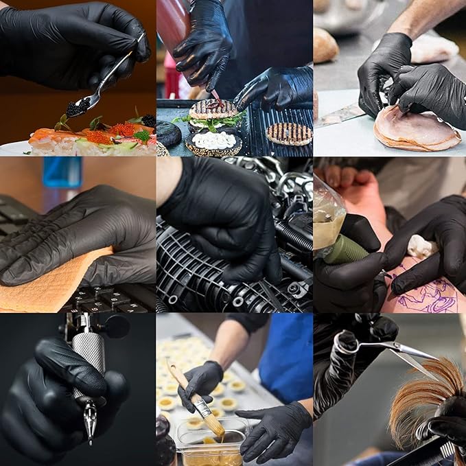 Nitrile Food Safe Disposable Medical Gloves Latex Free Powder Free for Food Prep Cooking Cleaning Exam 3mil