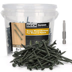 Deck Screws #8 x 2’’, T25 Star Torx Drive Flat Head Wood Screws, Green, 5lb