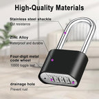 2pcs Combination Lock, 4-Digit Heavy Duty Combo Lock, Combination Padlock Outdoor Waterproof Gate Locks for Outdoor Fence, Locker, Sheds, Gym, Gate Hasps (2pcs, Long Shackle)