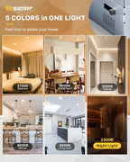 Ensenior 6 Pack 4 inch Gimbal Led Recessed Light with Night Light, 90° Adjustable Directional Eyeball Lighting, Dimmable, 2700K/3000K/3500K/4000K/5000K, 700LM, 9W=85W-FCC Certified