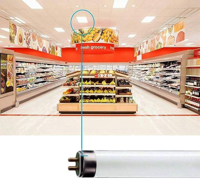 Circle (6 Pack F17T8/830 17W 24 Inch T8 Fluorescent Tube Light Bulb, 3000K Warm White, Medium Bi-Pin (G13) Base, 17 Watt T8 Light Bulbs