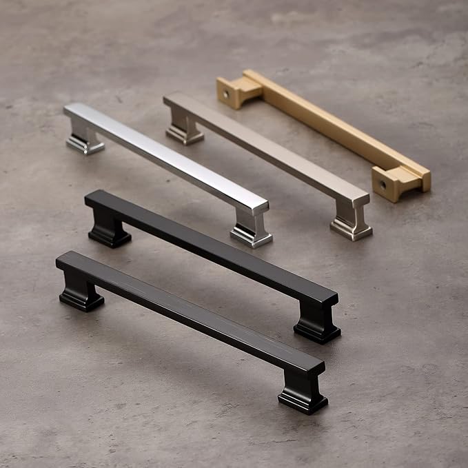 Alzassbg 15 Pack Matt Black Cabinet Pulls, 5 Inch(128mm) Hole Centers Kitchen Cabinet Handles for Cabinets and Drawers AL3061MB