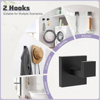 TNOMS Matte Black Towel Bar Set 5-Piece Bathroom Hardware Accessories Set,23.6 Inch Modern Towel Holder Set SUS304 Stainless Steel Towel Rack Set for Bathroom,Wall-Mounted