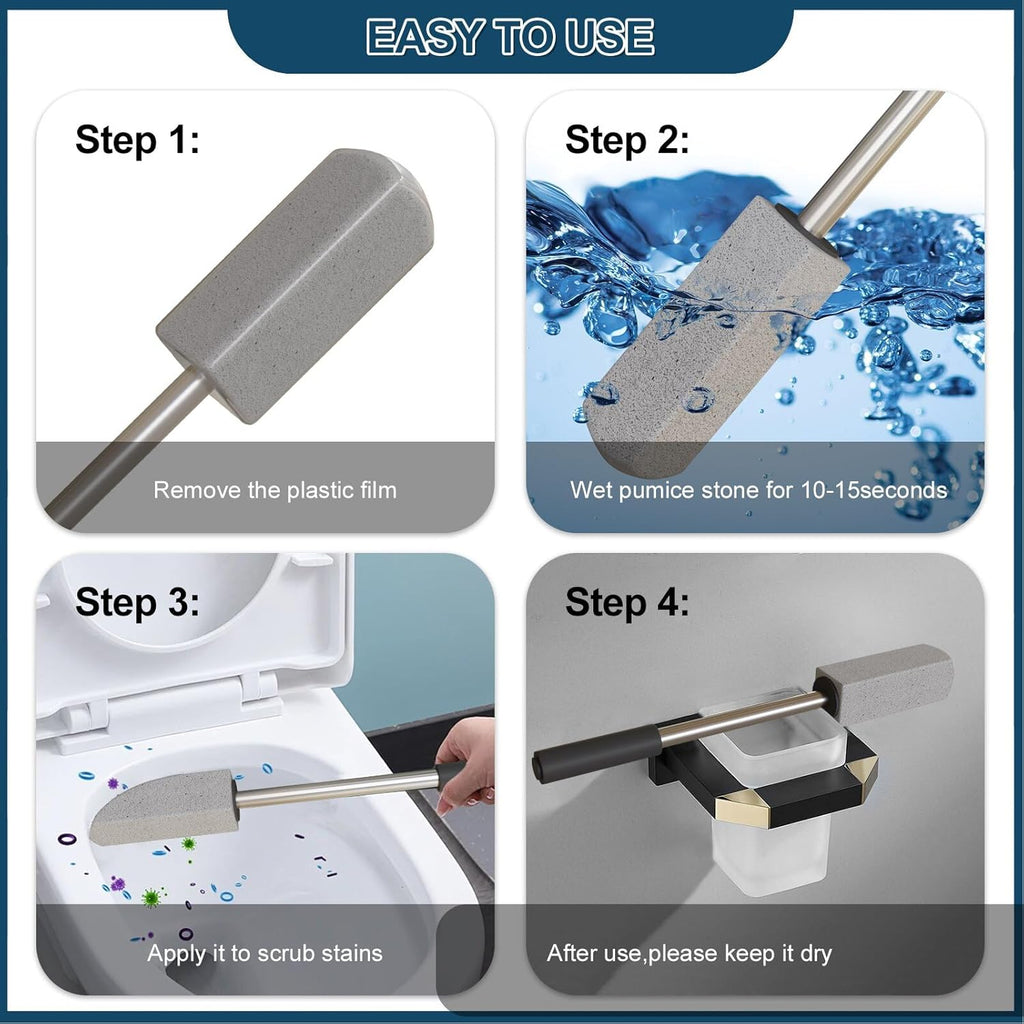 2 Pack Pumice Stone for Toilet Cleaning,16.14In Extra Long Handle Toilet Pumice Stone Toilet Bowl Cleaner Brush Toilet Scrubber for Toilets Bathtubs Grills Sinks