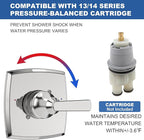 Replacement for D Faucet 14 Series Single-Function Shower Valve Trim Kit, Chrome Shower Trim Kit Shower Handle T14064(Without Cartridge)