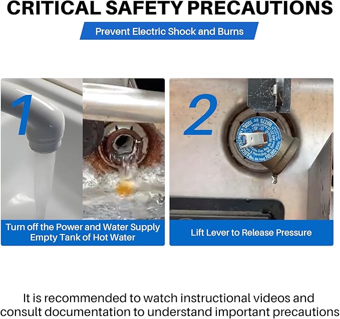 4.5" x 1/2" NPT RV Water Heater Anode Rod Replacement for Atwood 91857 Tank Drain Plug, 2 Pcs, Rust-Resistant Hex Head, Soften Hard Scale and Keep Heating Element Clean & Efficient