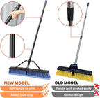 24 inches Push Broom Outdoor for Deck Driveway Garage Yard Patio Concrete Floor Cleaning-Blue
