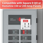 Marsflex Generator Interlock Kit for Square D QO or Homeline 150 or 200 Amp Panels, 1 3/8 Inches Spacing Between Main and Generator Breaker, Professional and Safe Interlock Kit, Easy Installation