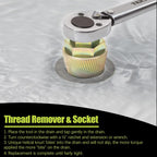 1.5'' Tub Drain Extractor, 8PCS Pipe Nipple Extractor Set with 1-inch Socket, Remove the Old, Broken, Stubborn, Rusted Drain Tub Bathtub Stopper, Strong Grab Plumbing with Storage Case