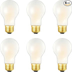 A19 Frosted Vintage LED Edison Bulbs 40W, E26 Dimmable LED Filament Light Bulbs, 2700K Warm White,4W Equivalent 40W,400LM, AC120V, A19 Frosted Light Bulbs with 90 CRI,6Pack