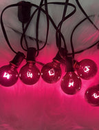 Abeja 25 Pack G40 Replacement Light Bulbs, Black Halloween Bulbs, G40 String Light Replacement Bulbs, 5W Dark Purple Bulb for Indoor Outdoor Patio String Lights, E12/C7 Base