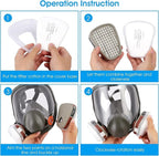 Full Face Respirator Mask: 6800 Gas mask Respirator Mask with Filters 6001 - Dust Mask Anti Fog Against Organic Vapor Fumes Gases for Spray Paint Chemicals Epoxy Resin Welding Sanding（4 pcs）