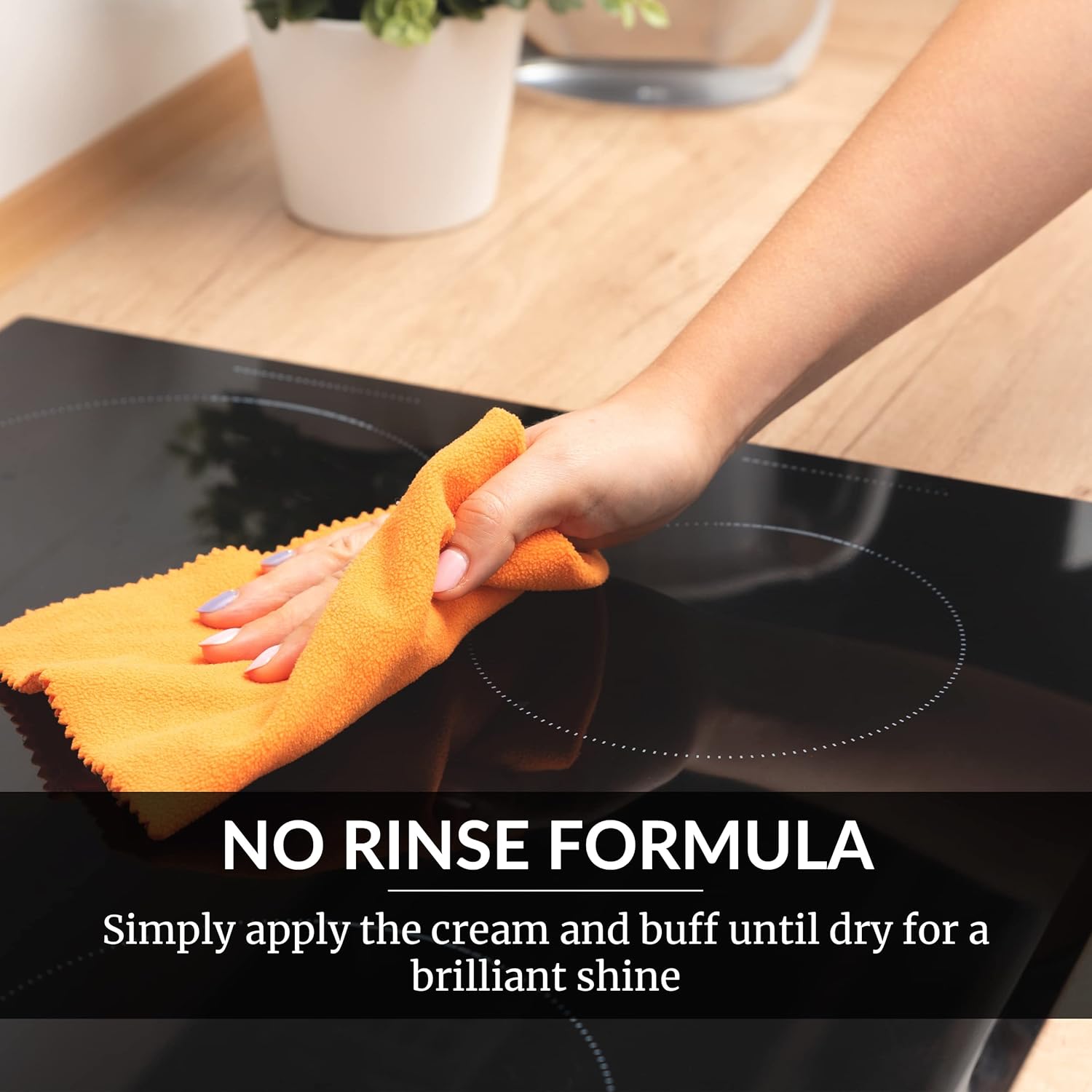 HOPE'S Cooktop Cleaning Cream, Fast Acting, No-Rinse Cooktop Cleaner for Glass Top Stoves, Polishes and Removes Burnt-on Stains Easily on Glass Ceramic Cooktops, 8 Fl Oz, Pack of 12