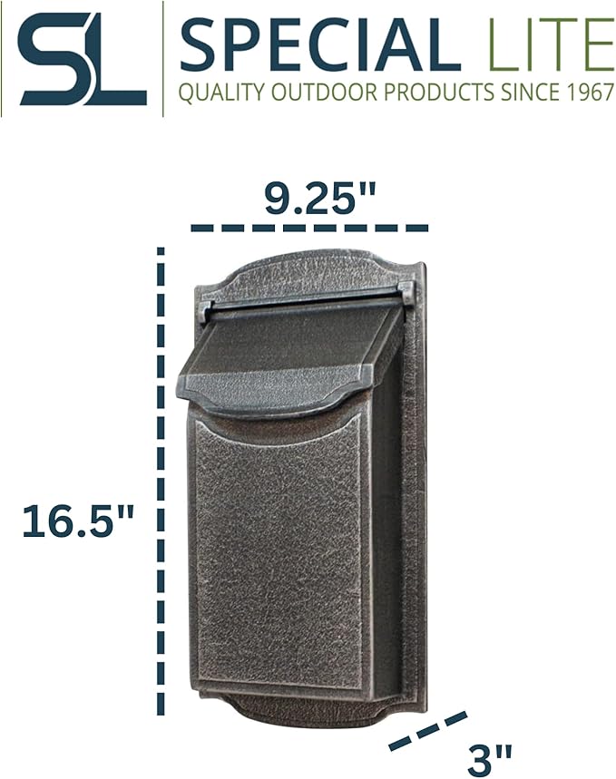 Special Lite Contemporary Vertical Wall Mount Mailbox - Swedish Silver Aluminum Mailbox for Wall Mount - SVC-1002-SW