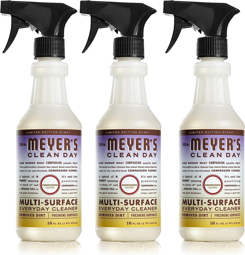 MRS. MEYER'S CLEAN DAY All-Purpose Cleaner Spray, Compassion Flower, 16 fl. oz (Pack of 3)