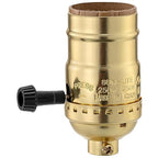 Lamp Socket Replacement, E26 Threaded Base, Turn Knob for Low-Medium-High Light Settings 2 Way (Gold)