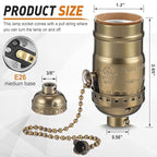 4 Pcs Pull Chain Lamp Socket Replacement, E26 Standard Threaded Base, Light Socket with Pull Chain, Lamp Parts for Repair