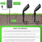 wowlite Low Voltage Spot Lights Outdoor LED 4 Pack, Die-cast Aluminum Landscape Spotlights, Waterproof Black Uplights with MR16 Bulbs Ground Stake for Garden Courtyard Pathway