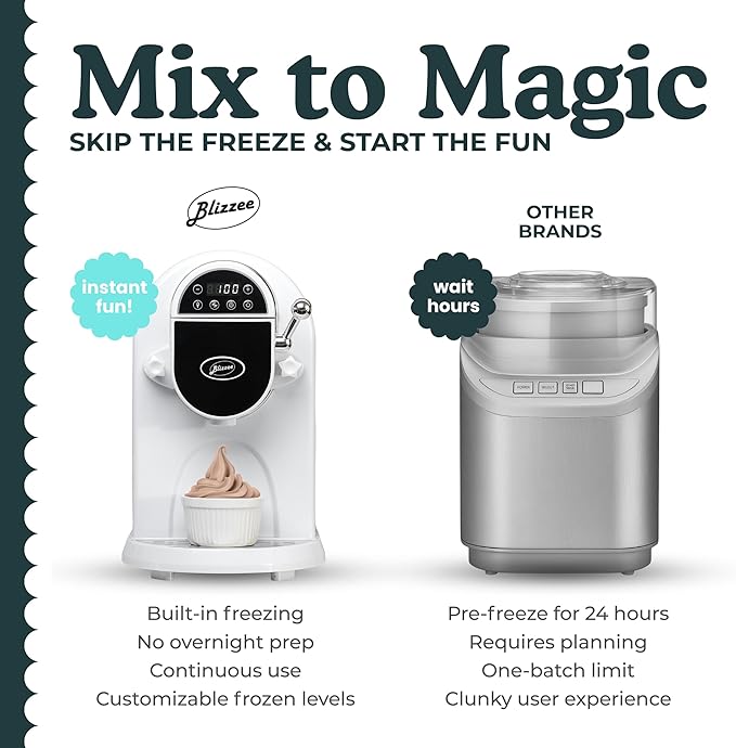 Soft Serve Ice Cream Machine 1.25Qt | No Pre-Freezing Automatic Ice Cream Maker | Built-In Compressor | LED Digital Display | Perfect for Soft Serve, Frozen Yogurt, Dairy Free Options and More