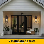 18" Bronze Outdoor Wall Sconces, Dusk Till Dawn Outdoor Porch Lights with Clear Glass, Aluminum Outside Porch Lantern Enclosed Bottom ETL Listed Brown Exterior Wall Sconces for Patio House