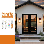 2 Pack Oil Rubbed Bronze Exterior Lighting Fixtures Wall Mount, Outside Front Porch Lights for House, Outdoor Lantern Lamp, Waterproof Wall Sconce Lights, Coach Light for Garage Entryway