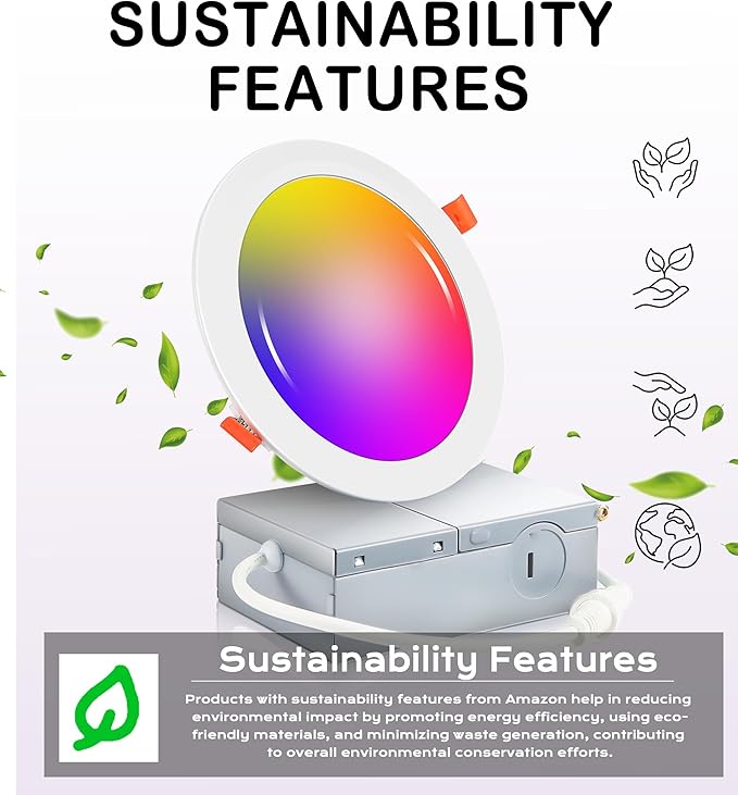 CLOUDY BAY [12 Pack] 4inch Smart WiFi LED Recessed Lighting,RGBCW Color Changing, Compatible with Alexa and Google Home Assistant, No Hub Required,10W 650LM, 2700K-6500K,CRI90+ Wet Location,12 Pack