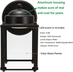 LIT-PaTH Outdoor LED Wall Lantern, Wall Sconce Porch Lighting Fixture, 3000K Warm White, 9.5W 800 Lumen, Aluminum Housing Plus Glass, Bronze Finish-2 Pack