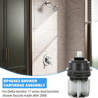 RP46463 Delta Shower Cartridge Compatible for Delta Monitor 17 Series (2006-Present) Dual Function Bath Tub and Shower Faucet Parts Delta Shower Faucet Cartridge with Seat and Spring Adapter