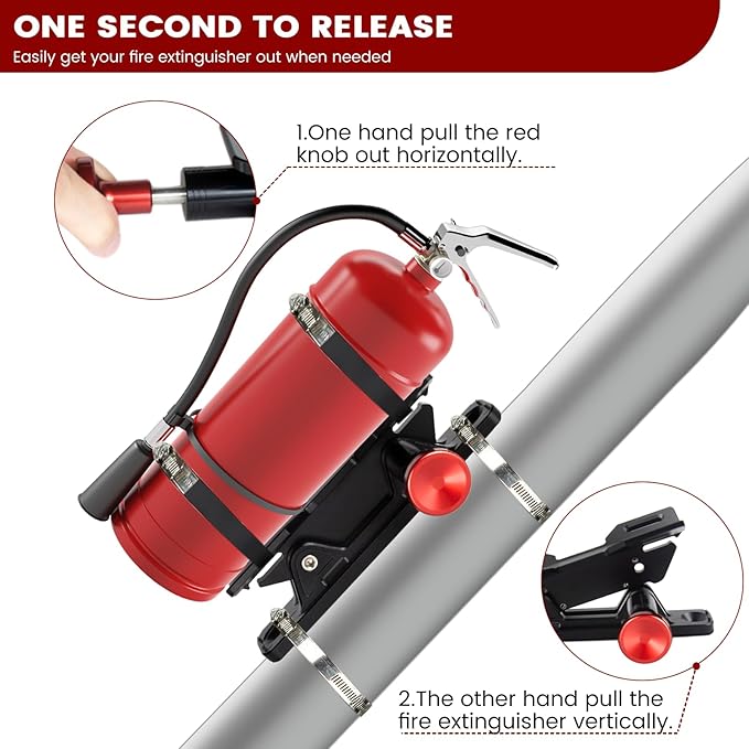 Quick Release Fire Extinguisher Holder - Car Fire Extinguisher Mount Bracket Aluminum for Vehicle UTV Jeep Truck Polaris Ranger Cam-Am X3 - Quick Clamps Mounting Bracket Heavy Duty