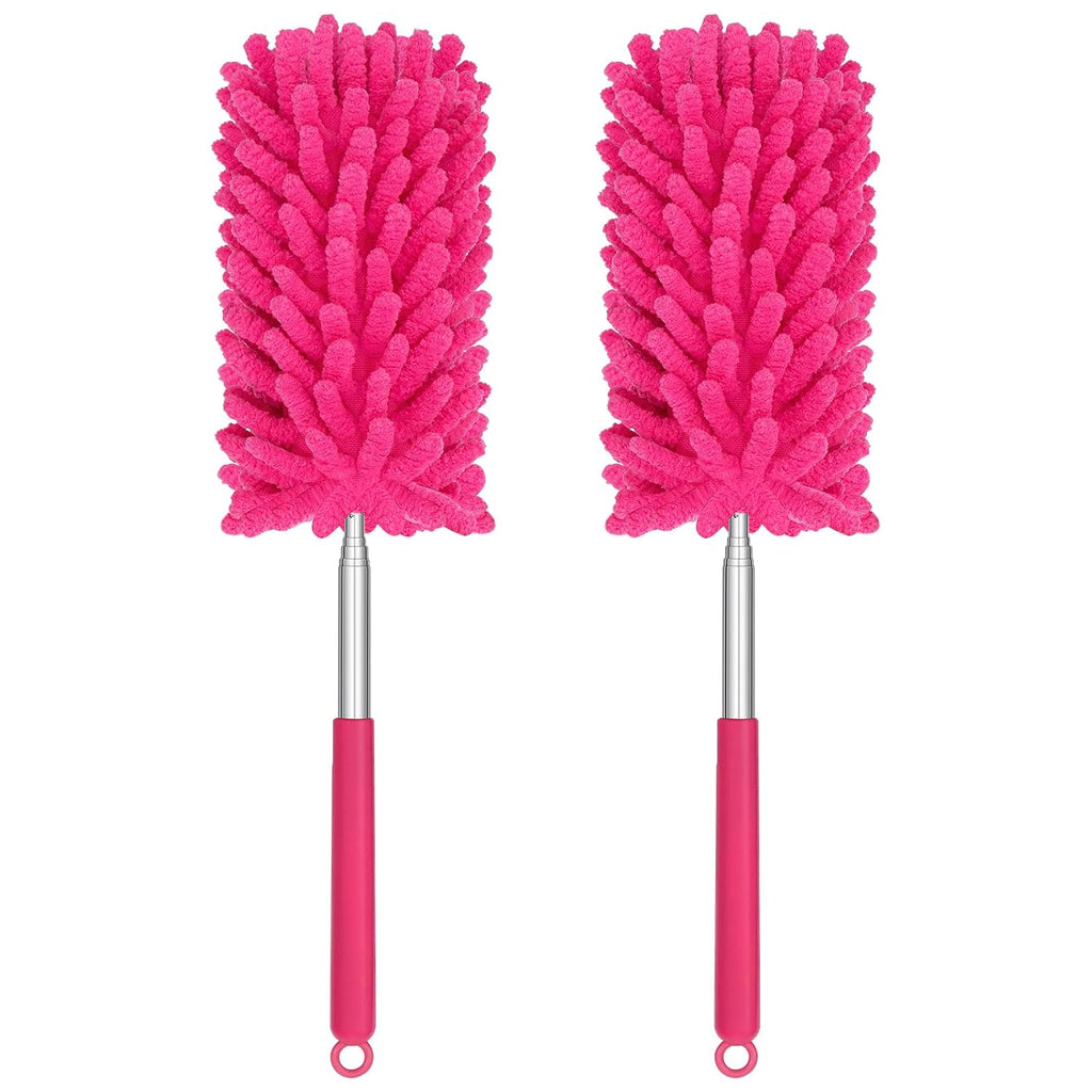 Mini Duster for Cleaning, 360° Bendable Hand Dusters with Extension Pole, Washable Small Duster for Car Interior, Office, Furniture