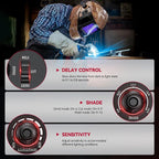 ARCCAPTAIN Auto Darkening Welding Helmet with Side View, 180° Panoramic View, 1/1/1/1 True Color Large Viewing Welding Hood with 4 Arc Sensor Solar Powered, Wide Shade 4/5-9/9-13, Woodcarving