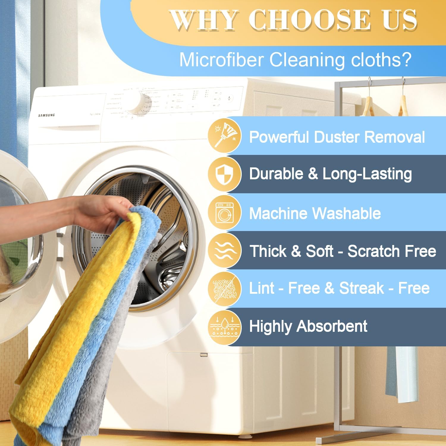 Microfiber Hand Towels,Upgraded 450gsm Ultra-Thick,Washcloths for Car and Home Polishing Washing & Detailing,Car Cleaning Interior Rags 16"x16"|Yellow 6-Pack