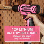 Pink Tool Set: Tool kit with 12V Cordless Drill Set for Women Home Hand Repair Tools Sets Drills Case