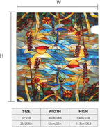 Stained Glass Dragonfly Mailbox Covers Fall Mail Box Post Wrap Magnetic Large Size 25.5 X 21 Floral Spring Summer Mailing Boxes Seasonal Decorations for Autumn Thanksgiving Decor