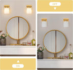 1 Light Modern Bathroom Light Fixtures Over Mirror, Brass Finish Vanity Lights for Bathroom Wall Sconces with Milky White Glass Shades, E26 Socket (Bulbs Not Included)
