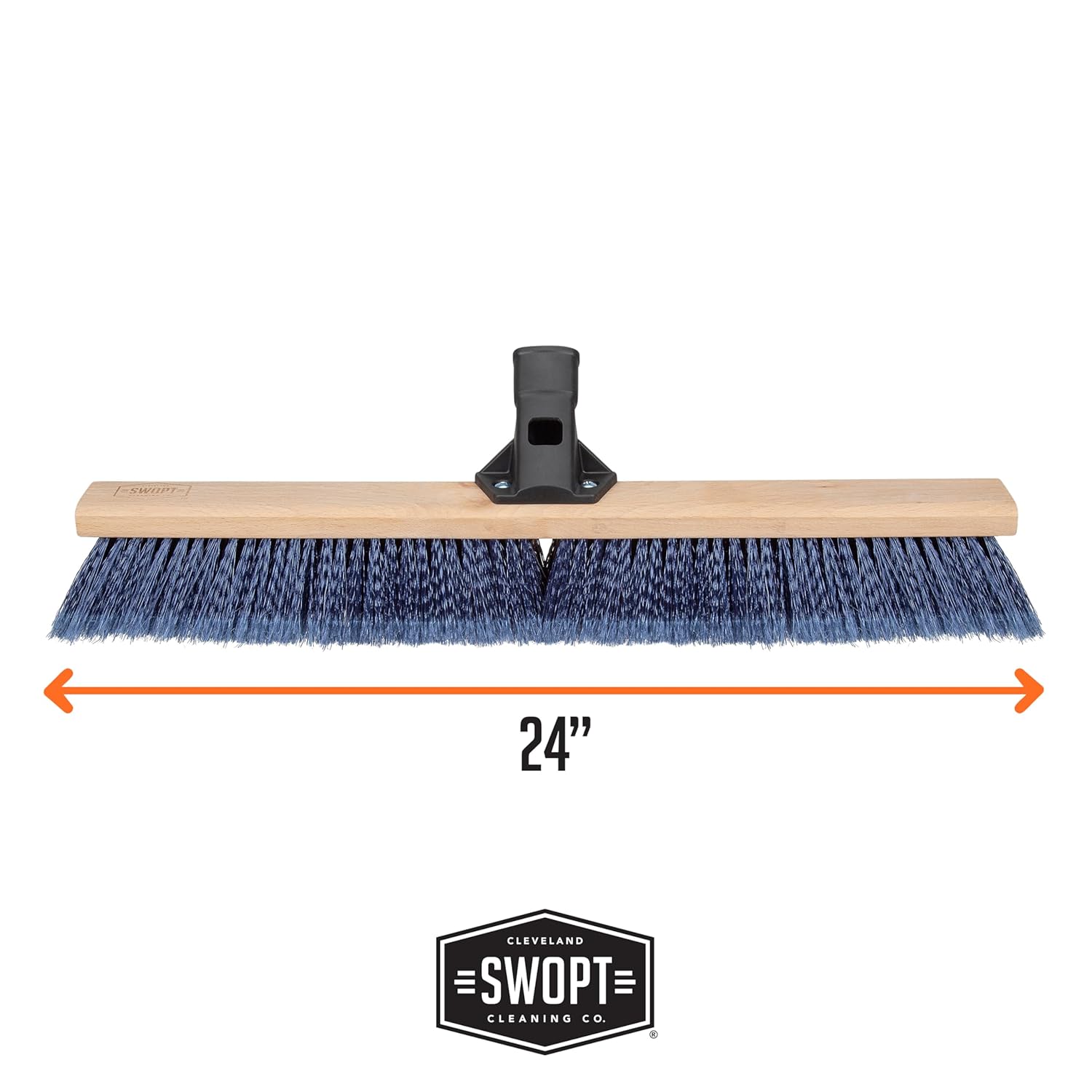 SWOPT 24” Premium Multi-Surface Push Broom Head — Indoor and Outdoor Push Broom — Cleaning Head Interchangeable with All SWOPT Cleaning Products for More Efficient Cleaning and Storage