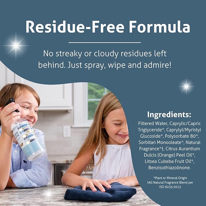 Therapy Granite Cleaner Kit with Microfiber - Daily Countertop Cleaner for Stone, Granite, Marble, Soapstone, Quartz, Quartzite, Slate, Headstone, Limestone, Corian, Laminate, and Tile