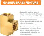 GASHER 5 Pcs Brass Barstock Tee, 1/8" x 1/8" x 1/8" NPT Female Pipe Fittings