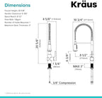 KRAUS Britt Commercial Style Spot Free Stainless Steel Pre-Rinse Kitchen Faucet with Deck Plate, KPF-1690SFS