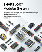 HOTO SNAPBLOQ 3-in-1 Master DIY & Repair Tool Kit, Brushless Motor, Magnetic Attachment System, 114 Extensive Accessories, Mini Tool Kit for 3D Printer Sanding, Electronics, PCB, Jewelry, DIY Crafts