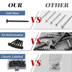 Lag Screws 3 Inch, 50PCS Heavy Duty Construction Screw, Structural Wood Screw #14 x 3, Rust Resistant, Washer Head, Black Coated Exterior Wood/Lag Screws Hex Socket Included