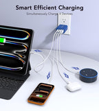 40W USB C Super Fast Charger Cube,2 Pack PD + QC Charging Block Power Adapter 4 Port Wall Mount Plug for iPhone 17 16 15 14 13 12, Motorola, LG, Google Pixel 6a/6 Pro/6/5a/5/4/4A Box Brick (Dark Blue)