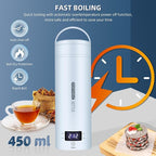 Travel Electric Kettle Portable Small Mini Tea Coffee Kettle Water Boiler, Water Heater with 4 Temperature Control,304 Stainless Steel with Auto Shut-Off & Boil Dry Protection, BPA-Free (Blue)