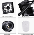 6 Light Bathroom Light Fixtures, 40 Inches Bathroom Lighting Fixtures Over Mirror, Black Vanity Light with Clear Glass Shades