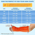 Arm Chaps Leather Protective Sleeves Arm Guard - Prevent Cuts, Scratches & Bruises - Genuine Cowhide - Ideal for Gardening & Construction - Left & Right Form-Fitting. Orange (1 Pair/X-Small).