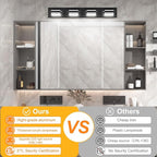 Ralbay Modern Black Vanity Light for Bathroom 4-Light 30inch Matte Black Modern LED Acrylic Bathroom Wall Lighting Fixtures Over Mirror