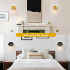 Brushed Gold Wall Sconce, Gold Vanity Light Modernbathroom Light fixtures with Clear Glass Shade Entrance Lamp Hallway Living Room Mount Bathroom Fixtures for Mirror (2PACK)