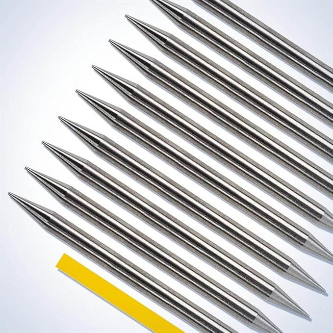 Pre-Ground TIG Tungsten Sharpened Electrodes Gold 1.5% Lanthanated 10-Pack (3/32” x 2.25”)