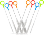 Heavy Duty Cleaning Brushes Set of 8 - Extra Long Straw Cleaners for Metal and Plastic Reusable Drinking Straws, to Clean Small Spaces, Sippy Cups, Water Bottles - Sturdy Hard Brush Bristles